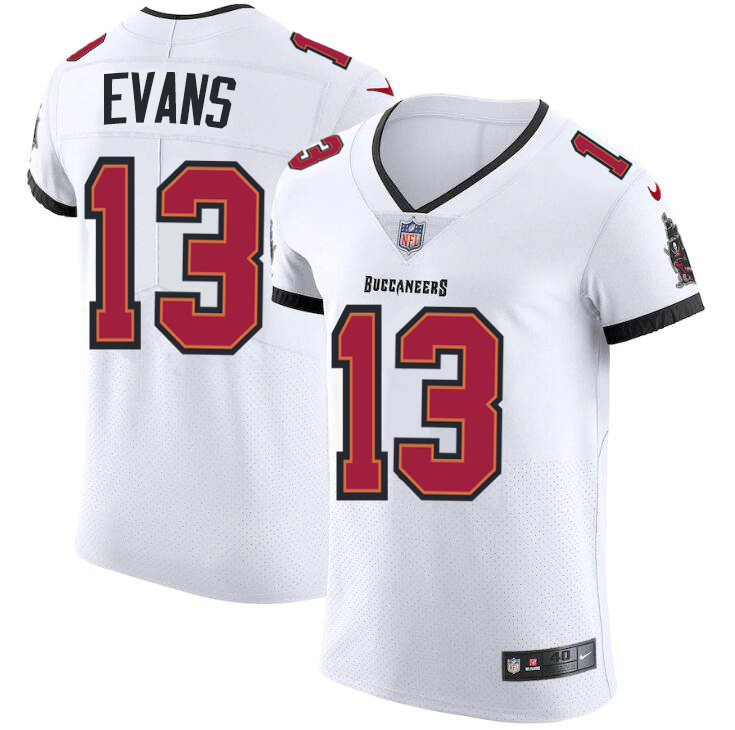 Personalized Tampa Bay Buccaneers #13 Mike Evans Men’s White Elite Jersey