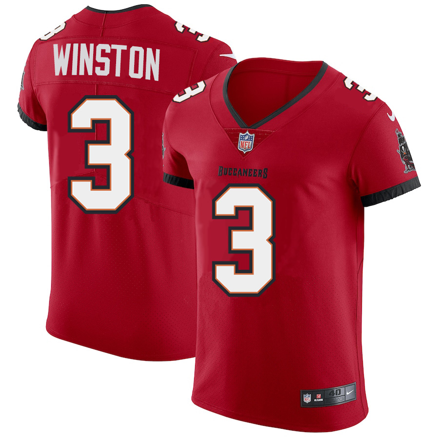 Personalized Tampa Bay Buccaneers #3 Jameis Winston Men’s Red Elite Jersey