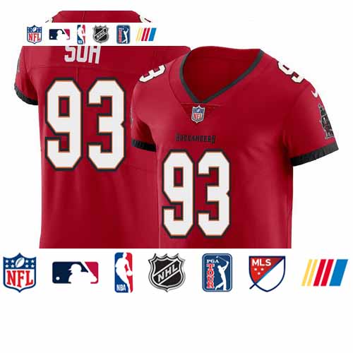 Personalized Tampa Bay Buccaneers #93 Ndamukong Suh Men’s Red Elite Jersey