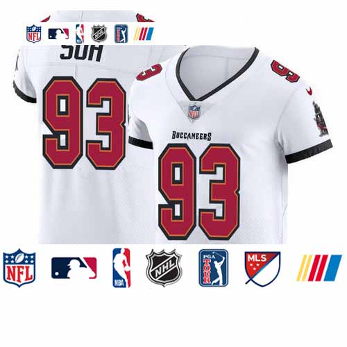 Personalized Tampa Bay Buccaneers #93 Ndamukong Suh Men’s White Elite Jersey