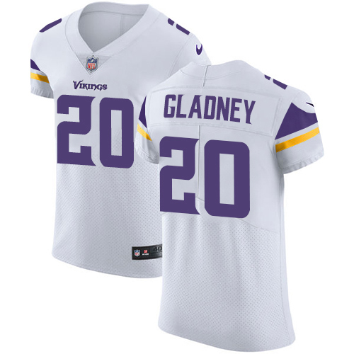 Personalized Vikings #20 Jeff Gladney White Men’s Stitched NFL New Elite Jersey
