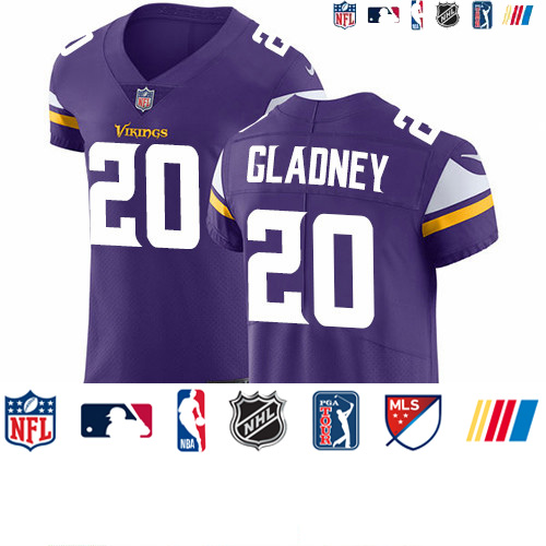 Personalized Vikings #20 Jeff Gladney Purple Team Color Men’s Stitched NFL Untouchable Elite Jersey