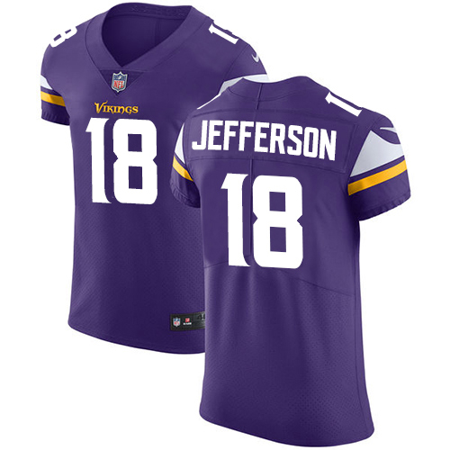 Personalized Vikings #18 Justin Jefferson Purple Team Color Men’s Stitched NFL Untouchable Elite Jersey