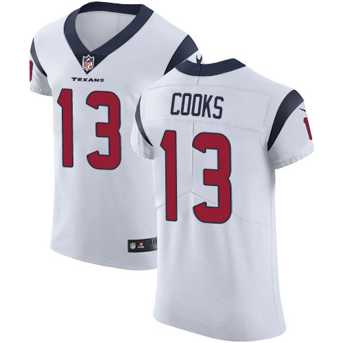 Personalized Texans #13 Brandin Cooks White Men’s Stitched NFL New Elite Jersey