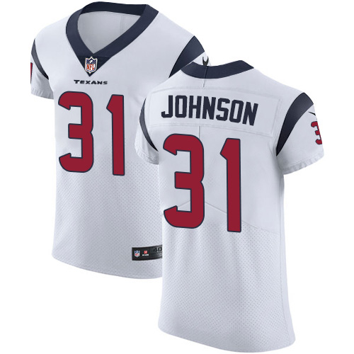 Personalized Texans #31 David Johnson White Men’s Stitched NFL New Elite Jersey