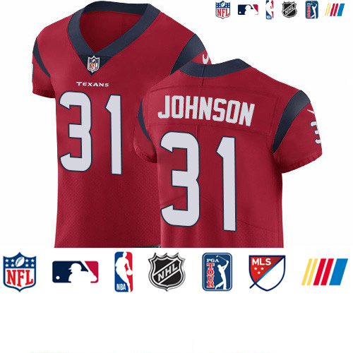 Personalized Texans #31 David Johnson Red Alternate Men’s Stitched NFL New Elite Jersey