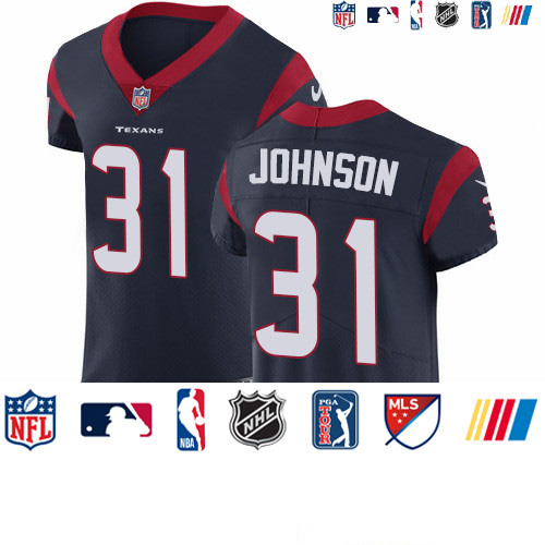 Personalized Texans #31 David Johnson Navy Blue Team Color Men’s Stitched NFL Untouchable Elite Jersey