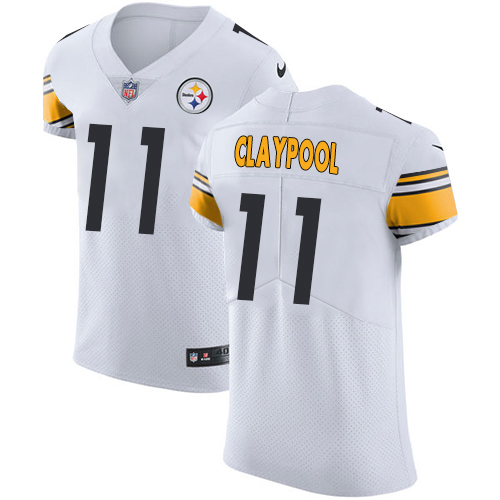 Personalized Steelers #11 Chase Claypool White Men’s Stitched NFL New Elite Jersey