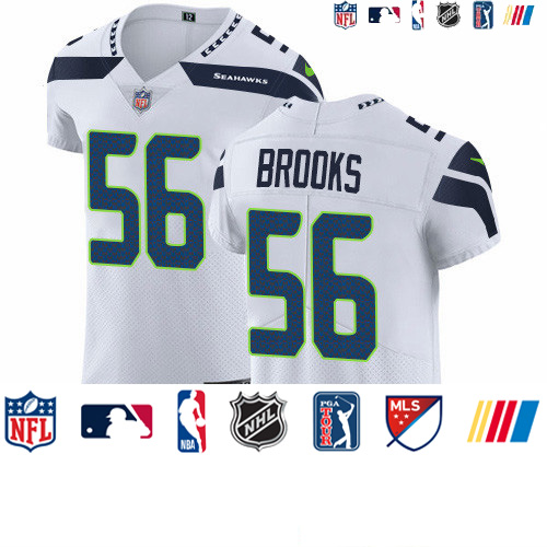 Personalized Seahawks #56 Jordyn Brooks White Men’s Stitched NFL New Elite Jersey