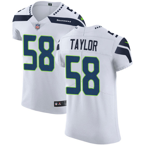Personalized Seahawks #58 Darrell Taylor White Men’s Stitched NFL New Elite Jersey