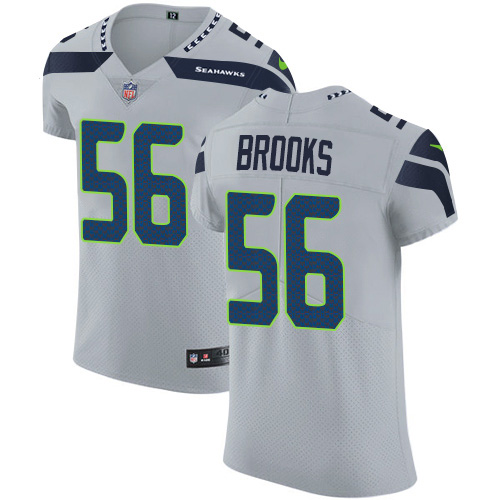 Personalized Seahawks #56 Jordyn Brooks Grey Alternate Men’s Stitched NFL New Elite Jersey