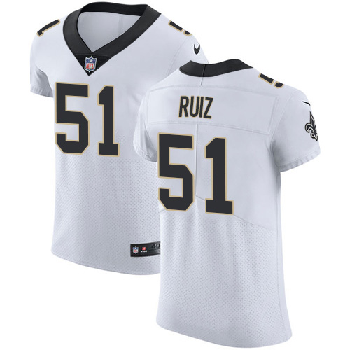 Personalized Saints #51 Cesar Ruiz White Men’s Stitched NFL New Elite Jersey