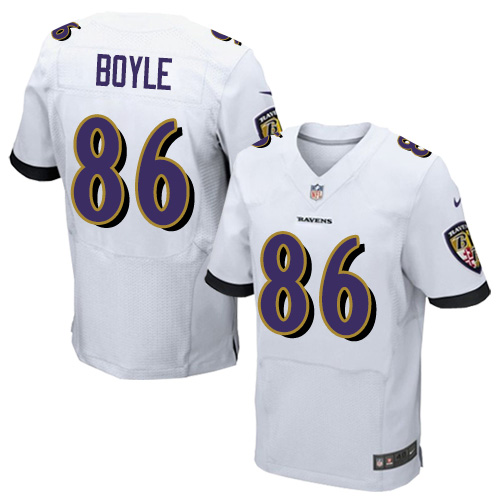 Personalized Ravens #86 Nick Boyle White Men’s Stitched NFL New Elite Jersey