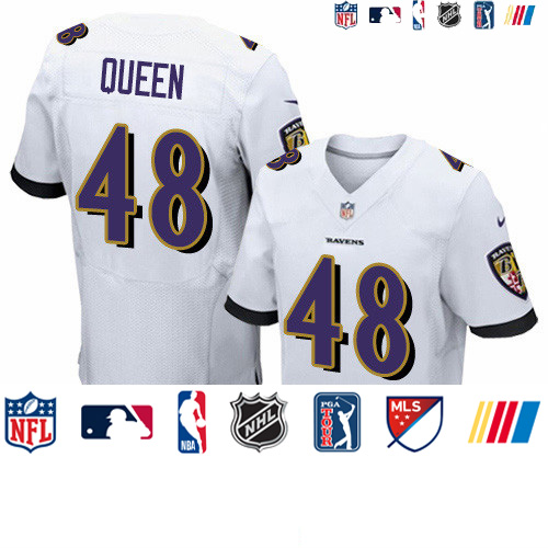 Personalized Ravens #48 Patrick Queen White Men’s Stitched NFL New Elite Jersey