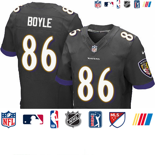 Personalized Ravens #86 Nick Boyle Black Alternate Men’s Stitched NFL New Elite Jersey