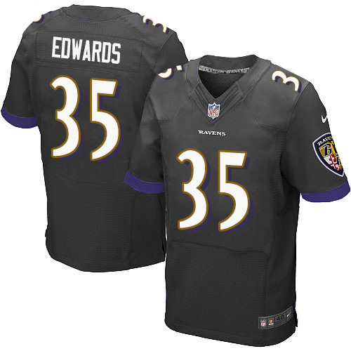 Personalized Ravens #35 Gus Edwards Black Alternate Men’s Stitched NFL New Elite Jersey