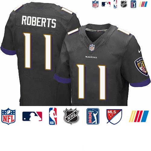 Personalized Ravens #11 Seth Roberts Black Alternate Men’s Stitched NFL New Elite Jersey
