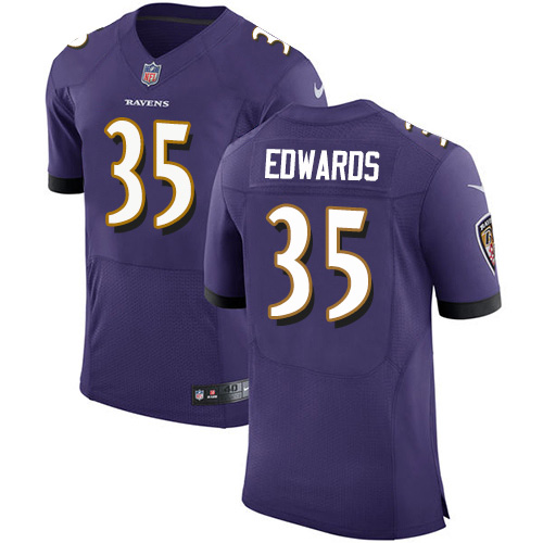 Personalized Ravens #35 Gus Edwards Purple Team Color Men’s Stitched NFL Untouchable Elite Jersey