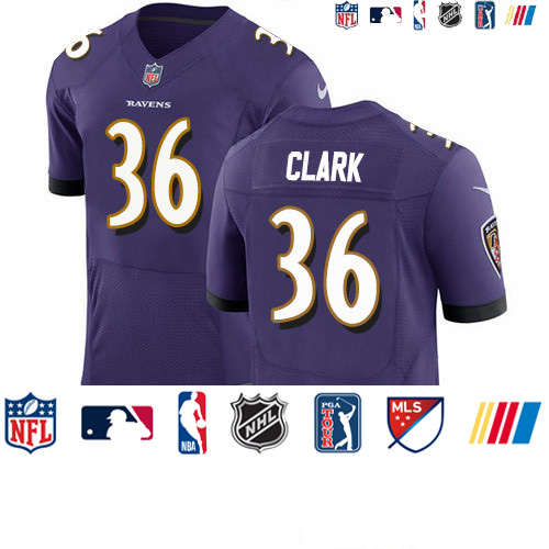 Personalized Ravens #36 Chuck Clark Purple Team Color Men’s Stitched NFL Untouchable Elite Jersey