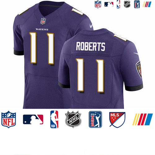 Personalized Ravens #11 Seth Roberts Purple Team Color Men’s Stitched NFL Untouchable Elite Jersey
