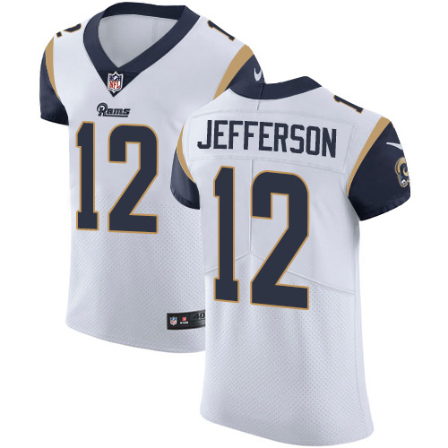 Personalized Rams #12 Van Jefferson White Men’s Stitched NFL New Elite Jersey