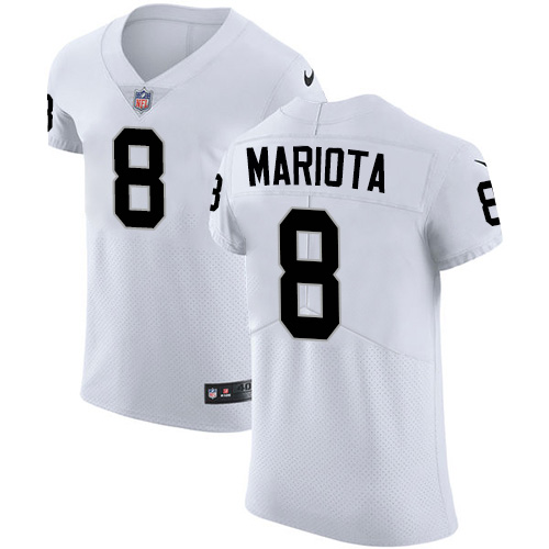 Personalized Raiders #8 Marcus Mariota White Men’s Stitched NFL New Elite Jersey