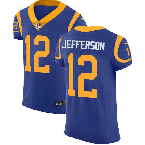 Personalized Rams #12 Van Jefferson Royal Blue Alternate Men’s Stitched NFL New Elite Jersey