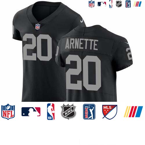 Personalized Raiders #20 Damon Arnette Black Team Color Men’s Stitched NFL Untouchable Elite Jersey