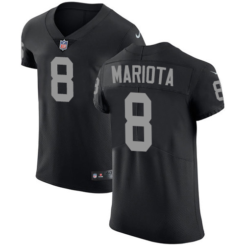 Personalized Raiders #8 Marcus Mariota Black Team Color Men’s Stitched NFL Untouchable Elite Jersey