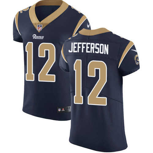 Personalized Rams #12 Van Jefferson Navy Blue Team Color Men’s Stitched NFL Untouchable Elite Jersey