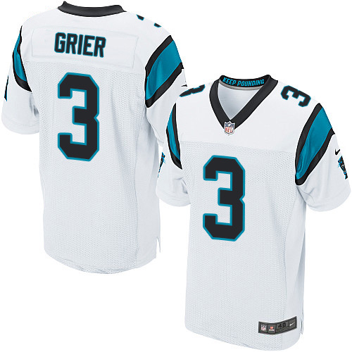 Personalized Panthers #3 Will Grier White Men’s Stitched NFL New Elite Jersey