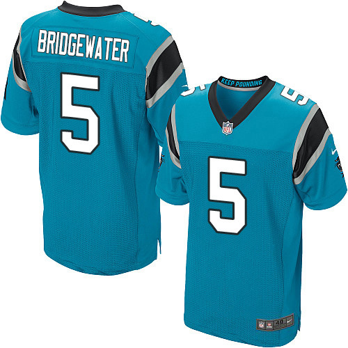Personalized Panthers #5 Teddy Bridgewater Blue Alternate Men’s Stitched NFL New Elite Jersey