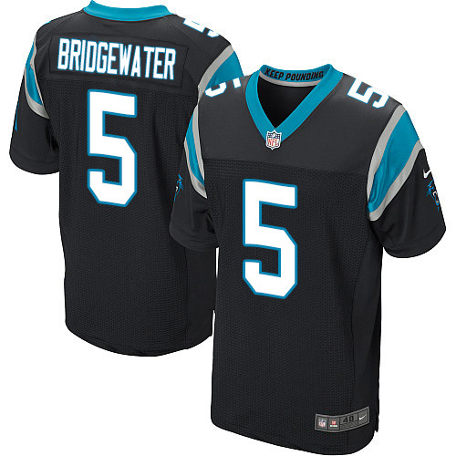 Personalized Panthers #5 Teddy Bridgewater Black Team Color Men’s Stitched NFL Untouchable Elite Jersey