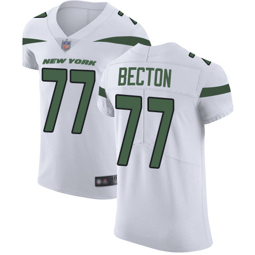 Personalized Jets #77 Mekhi Becton White Men’s Stitched NFL New Elite Jersey