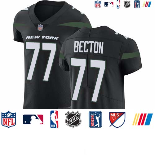 Personalized Jets #77 Mekhi Becton Black Alternate Men’s Stitched NFL New Elite Jersey