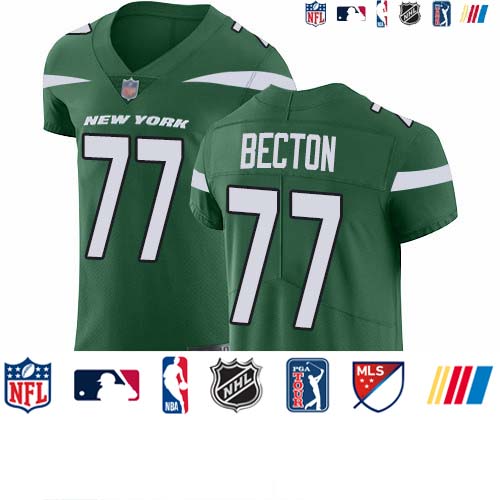 Personalized Jets #77 Mekhi Becton Green Team Color Men’s Stitched NFL Untouchable Elite Jersey
