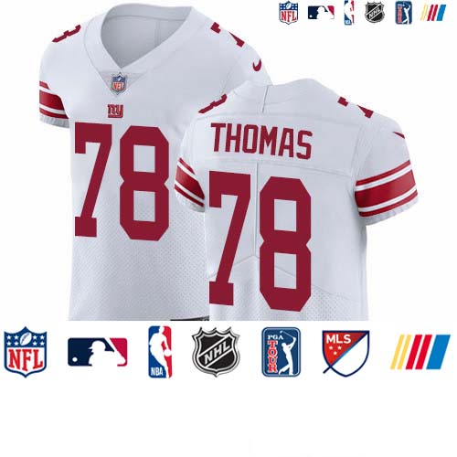 Personalized Giants #78 Andrew Thomas White Men’s Stitched NFL New Elite Jersey