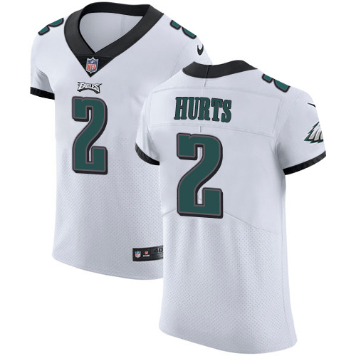 Personalized Eagles #2 Jalen Hurts White Men’s Stitched NFL New Elite Jersey