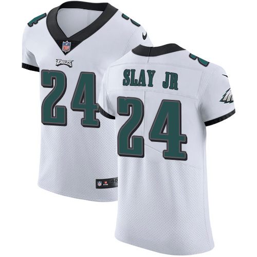 Personalized Eagles #24 Darius Slay Jr White Men’s Stitched NFL New Elite Jersey