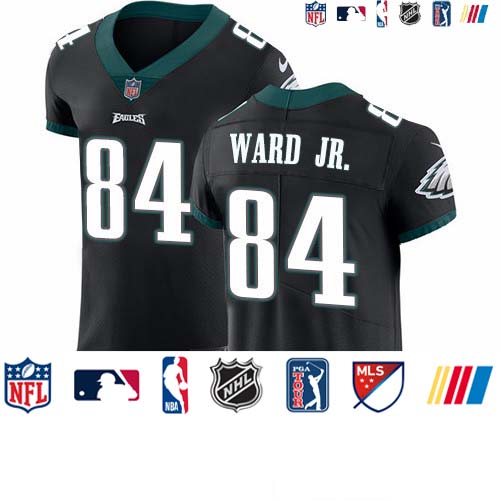 Personalized Eagles #84 Greg Ward Jr. Black Alternate Men’s Stitched NFL New Elite Jersey