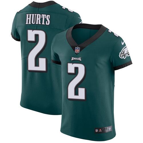 Personalized Eagles #2 Jalen Hurts Green Team Color Men’s Stitched NFL Untouchable Elite Jersey