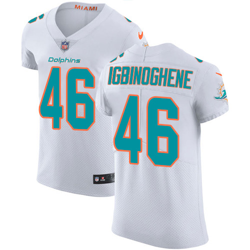Personalized Dolphins #46 Noah Igbinoghene White Men’s Stitched NFL New Elite Jersey