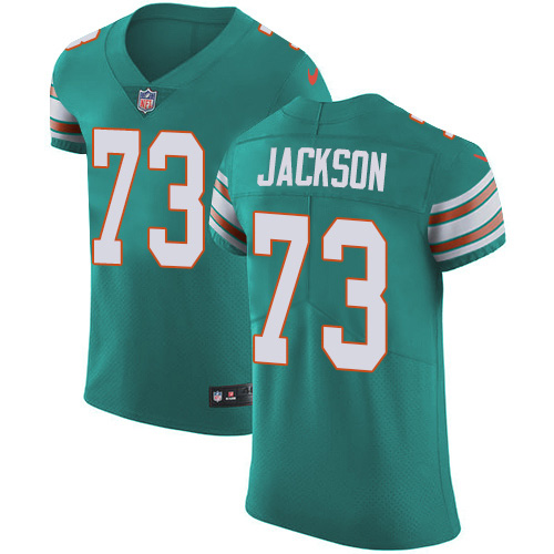 Personalized Dolphins #73 Austin Jackson Aqua Green Alternate Men’s Stitched NFL New Elite Jersey