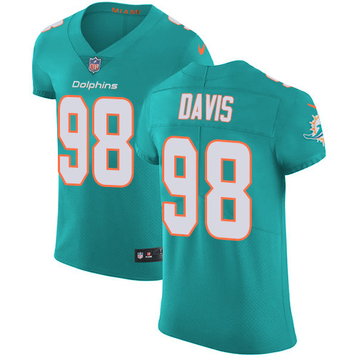 Personalized Dolphins #98 Raekwon Davis Aqua Green Team Color Men’s Stitched NFL Untouchable Elite Jersey