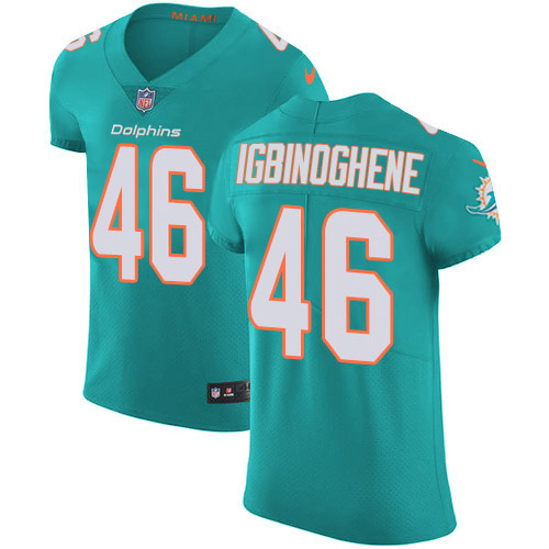 Personalized Dolphins #46 Noah Igbinoghene Aqua Green Team Color Men’s Stitched NFL Untouchable Elite Jersey