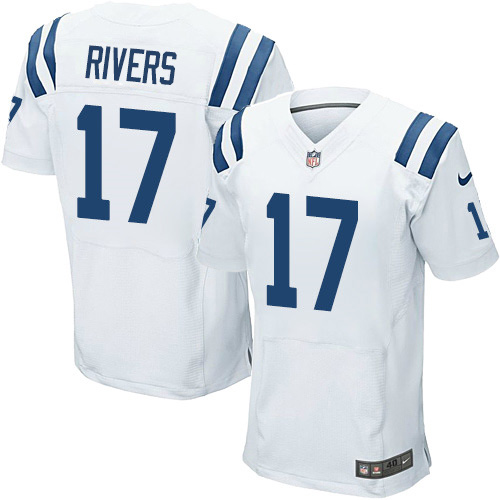 Personalized Colts #17 Philip Rivers White Men’s Stitched NFL New Elite Jersey