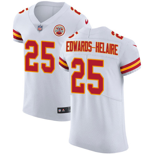 Personalized Chiefs #25 Clyde Edwards-Helaire White Men’s Stitched NFL New Elite Jersey