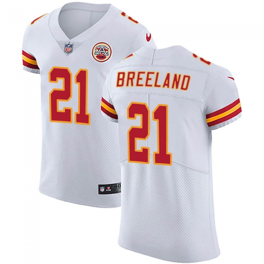 Personalized Chiefs #21 Bashaud Breeland White Men’s Stitched NFL Untouchable Elite Jersey