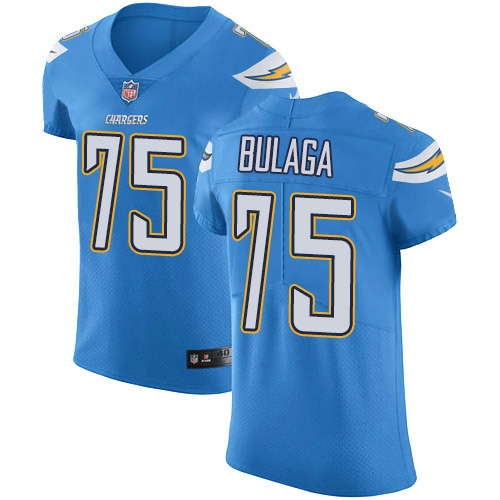 Personalized Chargers #75 Bryan Bulaga Electric Blue Alternate Men’s Stitched NFL New Elite Jersey