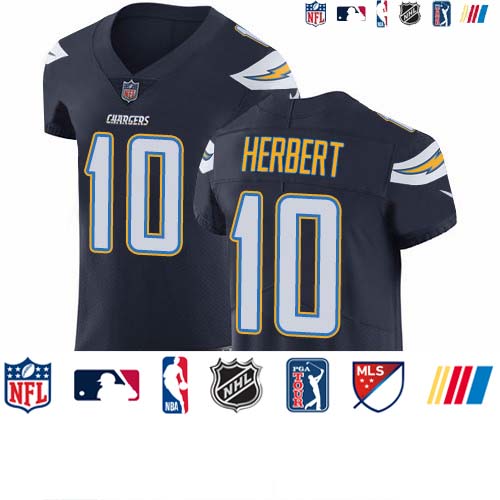 Personalized Chargers #10 Justin Herbert Navy Blue Team Color Men’s Stitched NFL Untouchable Elite Jersey
